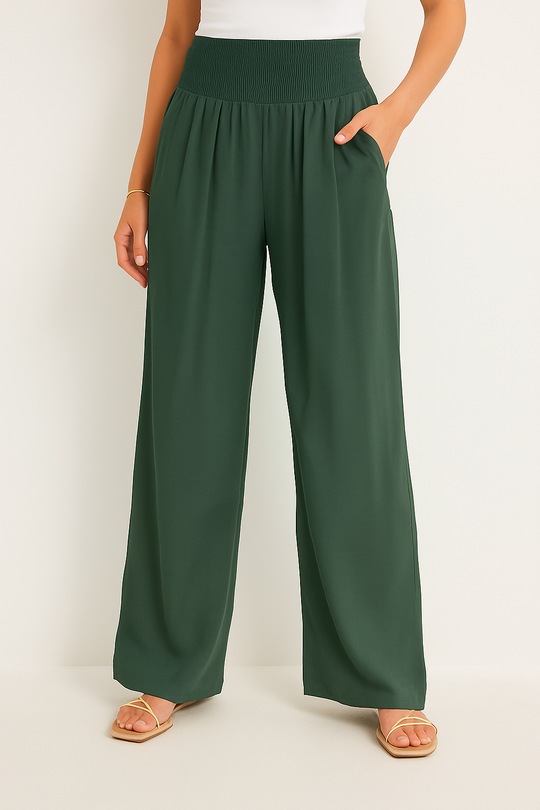 EB | Sommerhose Damen mit Elastischem High-Waist-Bund