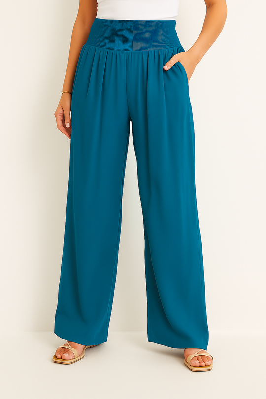 EB | Sommerhose Damen mit Elastischem High-Waist-Bund