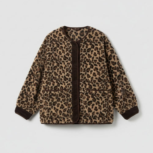 EB | Damenjacke Bedruckt Leopardenmuster Chic und Bequem