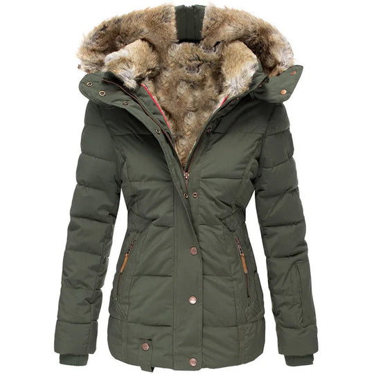 EB | Kapuze Pufferjacke Kunstfellbesatz