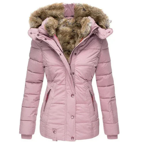 EB | dicke Winterjacke mit Fellfutter - winddichte Damenjacke