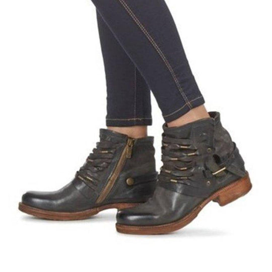 Damen Knöchel Schuhe Eleganter Stil Hochwertiges Synthetisches Material EB