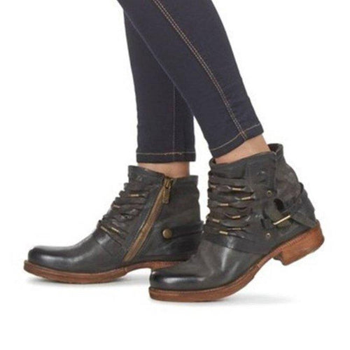 Damen Knöchel Schuhe Eleganter Stil Hochwertiges Synthetisches Material EB
