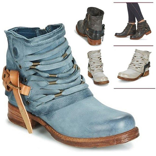 Damen Knöchel Schuhe Eleganter Stil Hochwertiges Synthetisches Material EB