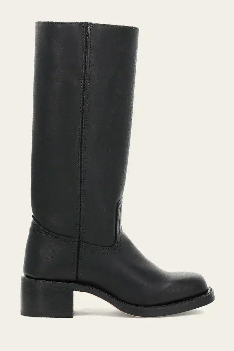 Lederstiefel - Niedriger Absatz - Schlupfmodell - Knielange Stiefel - Damenstiefel EB