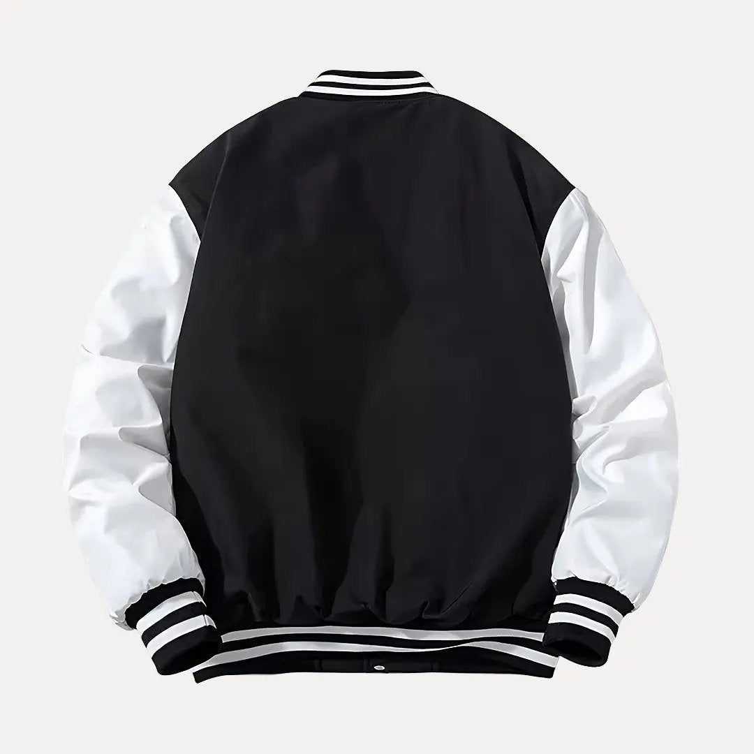 EB | Patchwork Abnehmbarer Kapuze Varsity Jacke