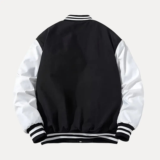 EB | Patchwork Abnehmbarer Kapuze Varsity Jacke