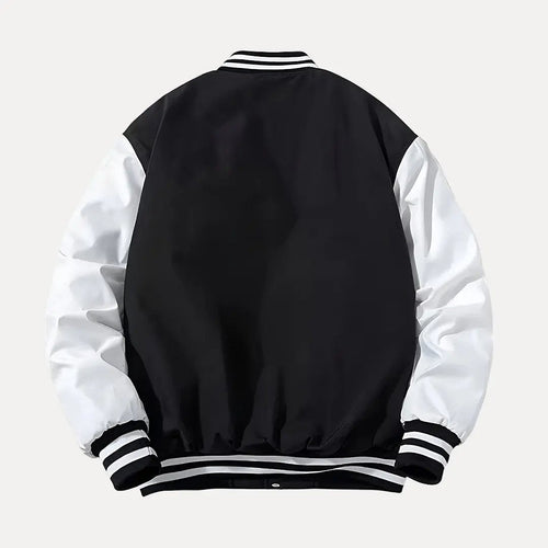 EB | Patchwork Abnehmbarer Kapuze Varsity Jacke