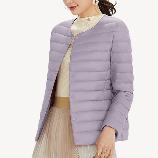 EB | Damen Leichte Winterjacke mit Knopfverschluss und Tailliertem Schnitt