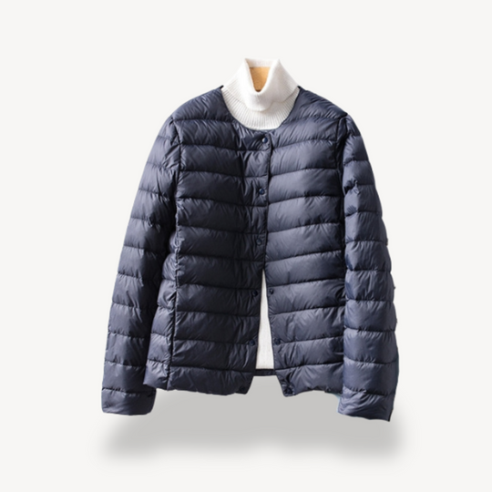 EB | Damen Leichte Winterjacke mit Knopfverschluss und Tailliertem Schnitt