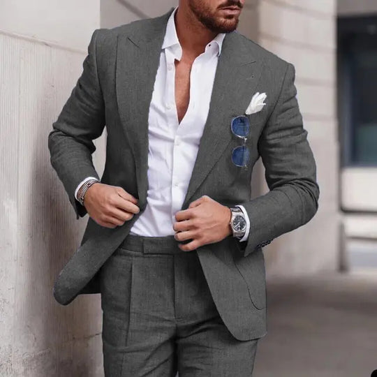 EB | Einfacher Business Blazer und Hose Satz für Herren