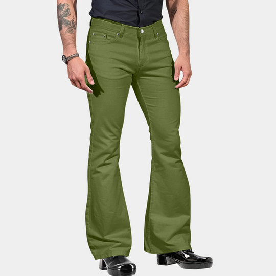 EB | Schlaghosen Hohe Taille Maßgeschneiderte Passform Baumwollmischung Retro Stil