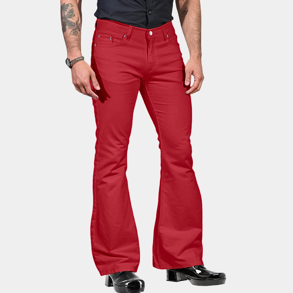 EB | Schlaghosen Hohe Taille Maßgeschneiderte Passform Baumwollmischung Retro Stil