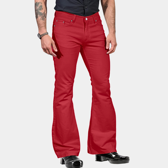 EB | Schlaghosen Hohe Taille Maßgeschneiderte Passform Baumwollmischung Retro Stil