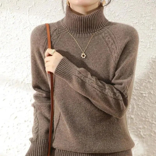 EB | Klassischer Rollkragenpullover Wollmischung Warm und Stilvoll