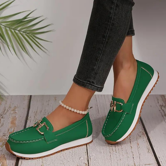 Loafer - Metall Schnalle - Slip-On - Ge shoes - Damenschuhe EB