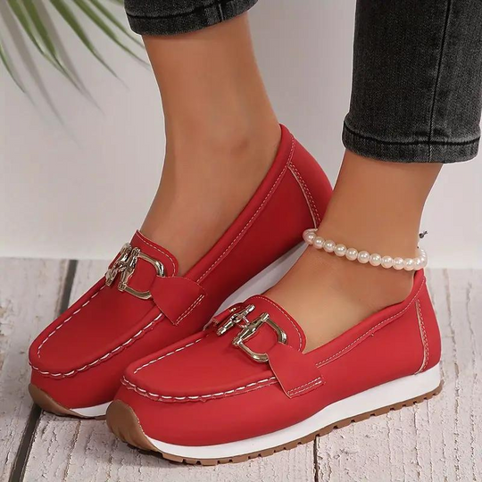 Loafer - Metall Schnalle - Slip-On - Ge shoes - Damenschuhe EB