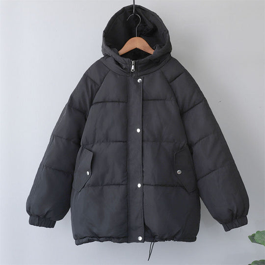 EB | Damen Locker Geschnittene Gepolsterte Winterjacke mit Kapuze und Taschen
