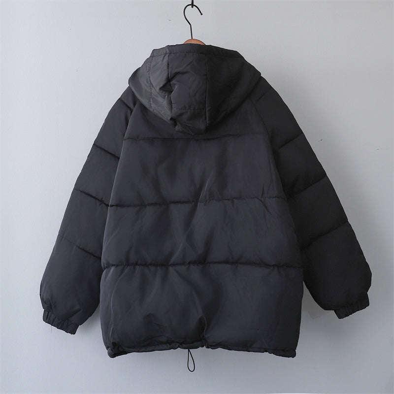EB | Damen Locker Geschnittene Gepolsterte Winterjacke mit Kapuze und Taschen