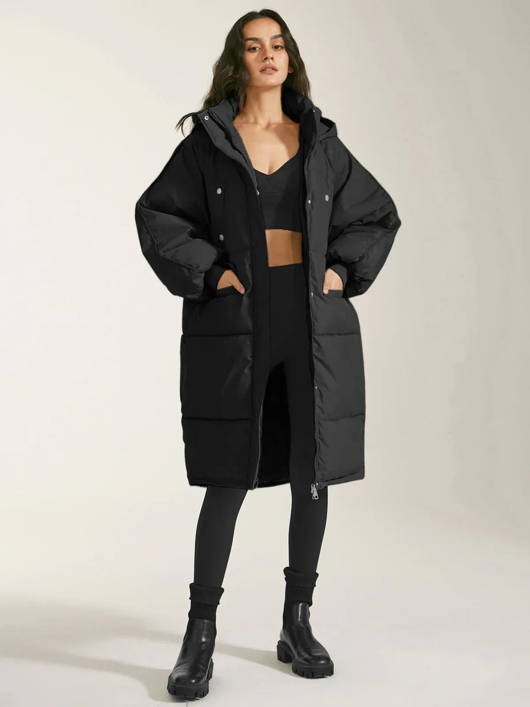 EB | pufferjacke - modische damen winterjacke mit kapuze