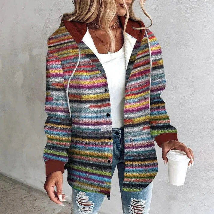 EB | Elegante, Mehrfarbige Kapuzenjacke