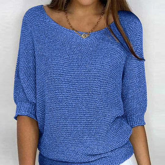 EB | Luftige Damenbluse mit Stilvollem Gestricktem Muster