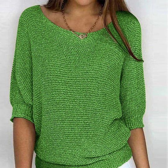 EB | Luftige Damenbluse mit Stilvollem Gestricktem Muster