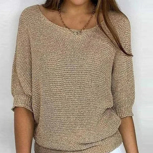 EB | Luftige Damenbluse mit Stilvollem Gestricktem Muster