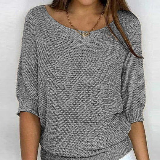 EB | Luftige Damenbluse mit Stilvollem Gestricktem Muster