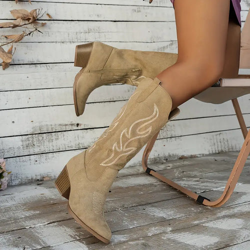 EB | Elegante Cowboy Damenstiefel mit Reißverschluss