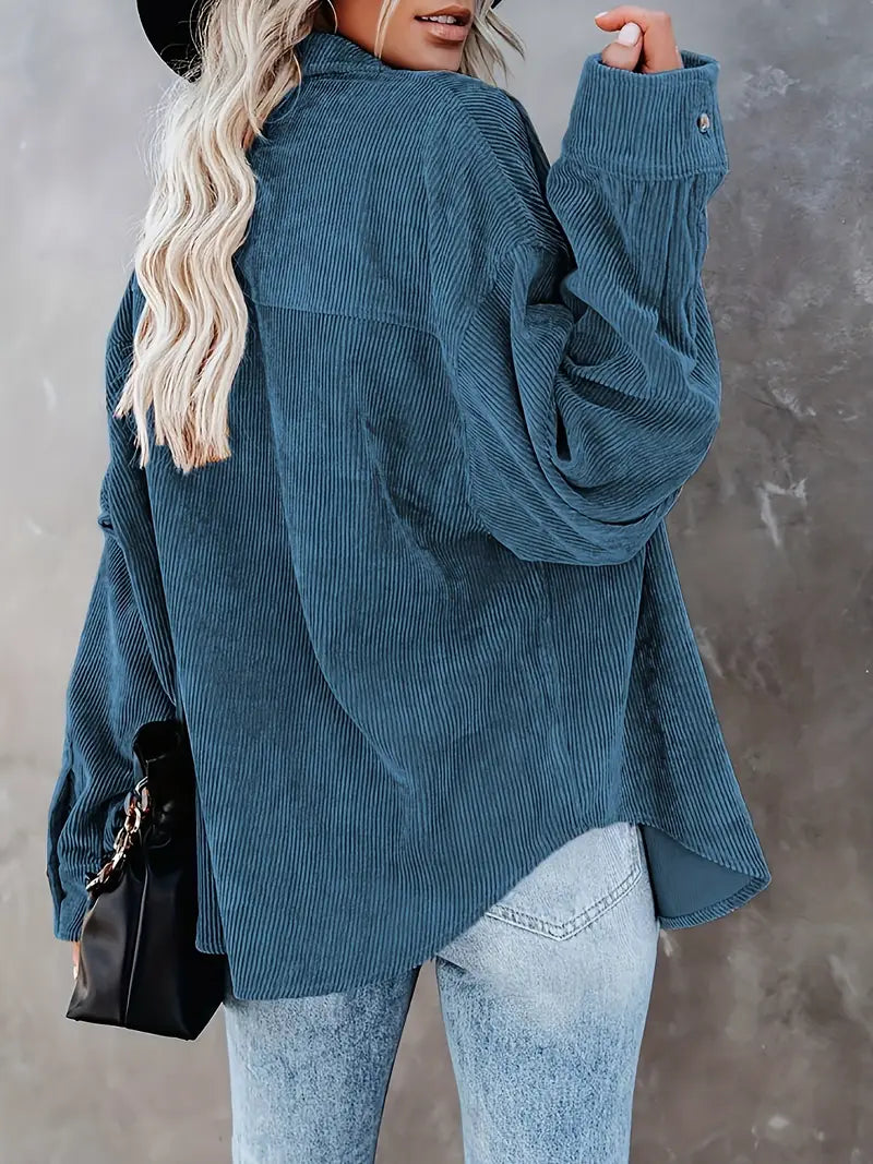 EB | Cordhosen Hemdbluse mit Knöpfen Leger