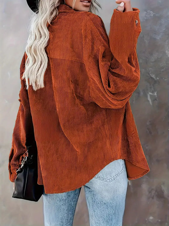 EB | Cordhosen Hemdbluse mit Knöpfen Leger
