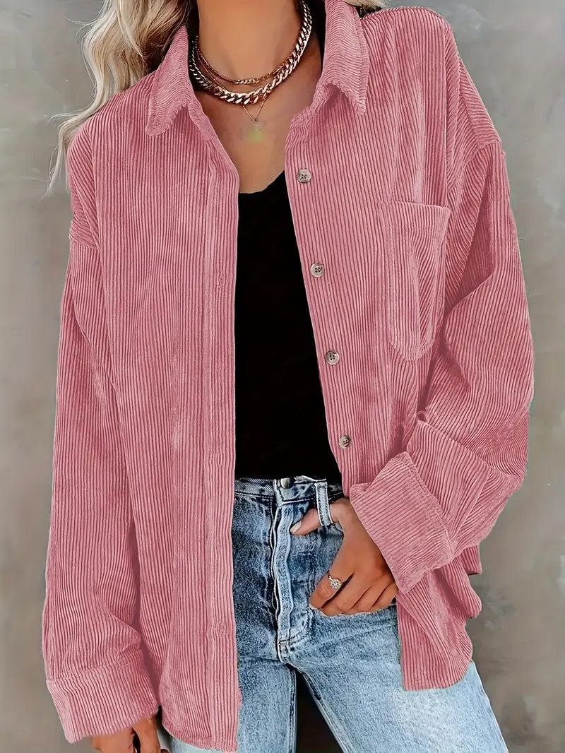 EB | Cordhosen Hemdbluse mit Knöpfen Leger
