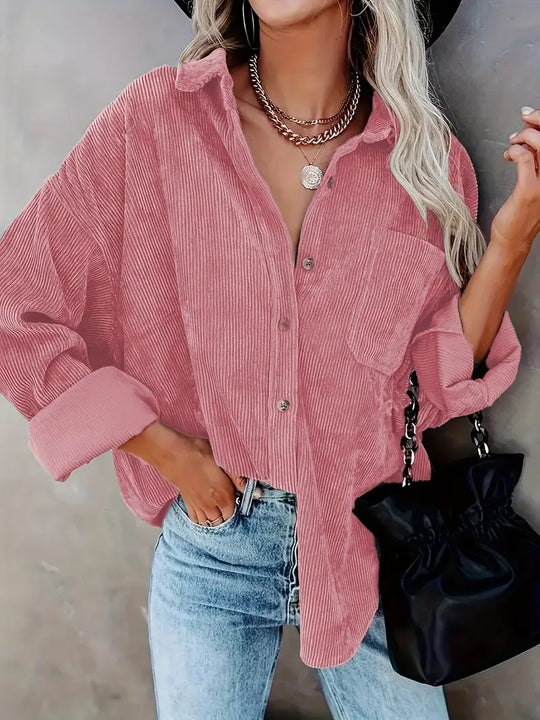EB | Cordhosen Hemdbluse mit Knöpfen Leger