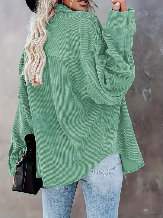 EB | Cordhosen Hemdbluse mit Knöpfen Leger