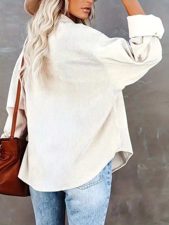 EB | Cordhosen Hemdbluse mit Knöpfen Leger