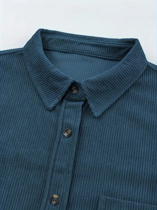 EB | Cordhosen Hemdbluse mit Knöpfen Leger