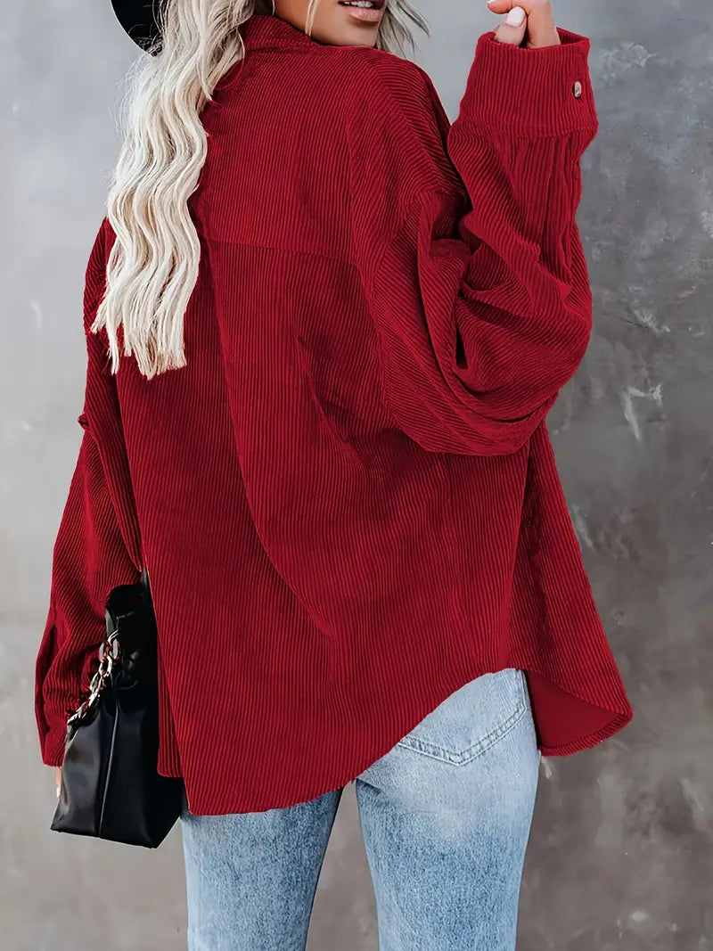 EB | Cordhosen Hemdbluse mit Knöpfen Leger