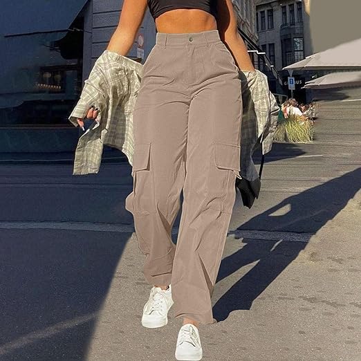 EB | High Waist Cargo Hose mit Seitlichem Ladevorgang Streetstyle