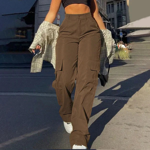 EB | High Waist Cargo Hose mit Seitlichem Ladevorgang Streetstyle