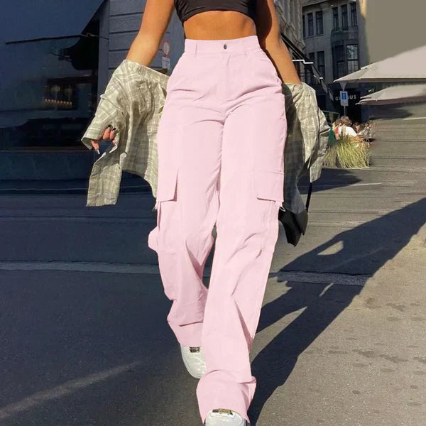 EB | High Waist Cargo Hose mit Seitlichem Ladevorgang Streetstyle