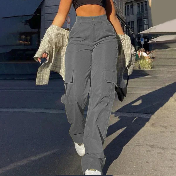 EB | High Waist Cargo Hose mit Seitlichem Ladevorgang Streetstyle