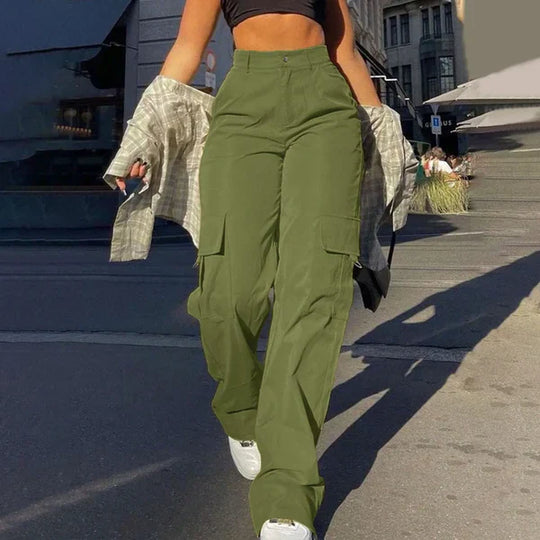 EB | High Waist Cargo Hose mit Seitlichem Ladevorgang Streetstyle