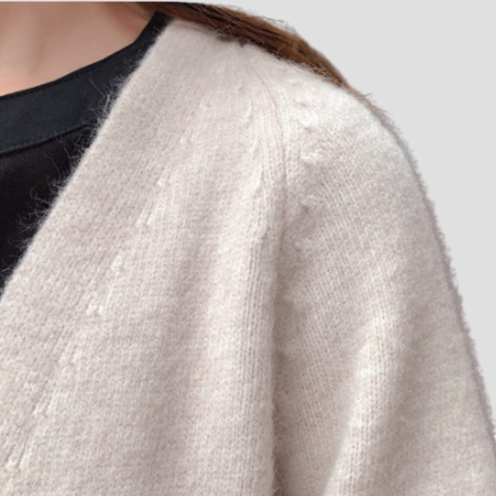 EB | Damen Cardigan mit langer offener Vorderseite und Taschen