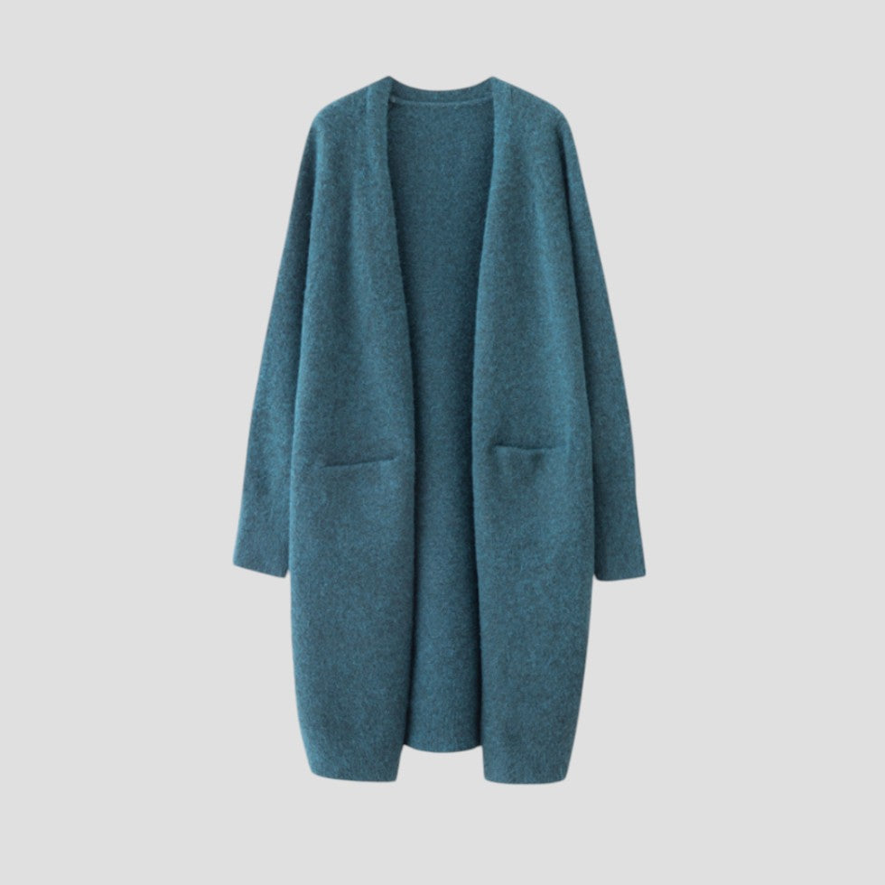 EB | Damen Cardigan mit langer offener Vorderseite und Taschen
