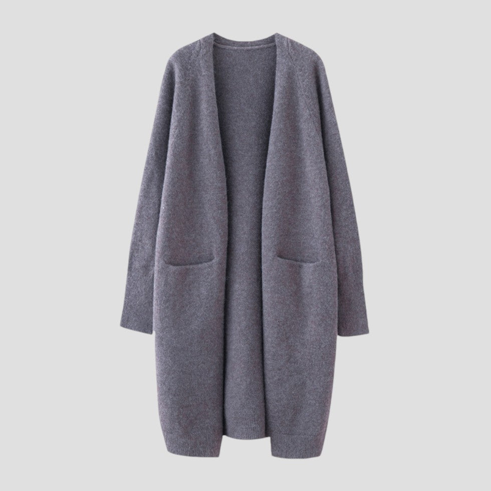 EB | Damen Cardigan mit langer offener Vorderseite und Taschen