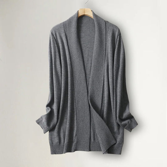 EB | Damen Strickcardigan mit offener Vorderseite und langen Ärmeln