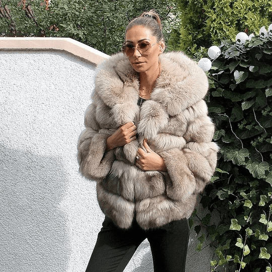EB | Damen Oversized Teddyjacke mit Kapuze