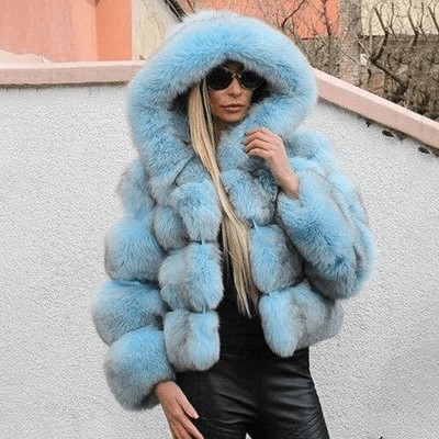 EB | Damen Oversized Teddyjacke mit Kapuze