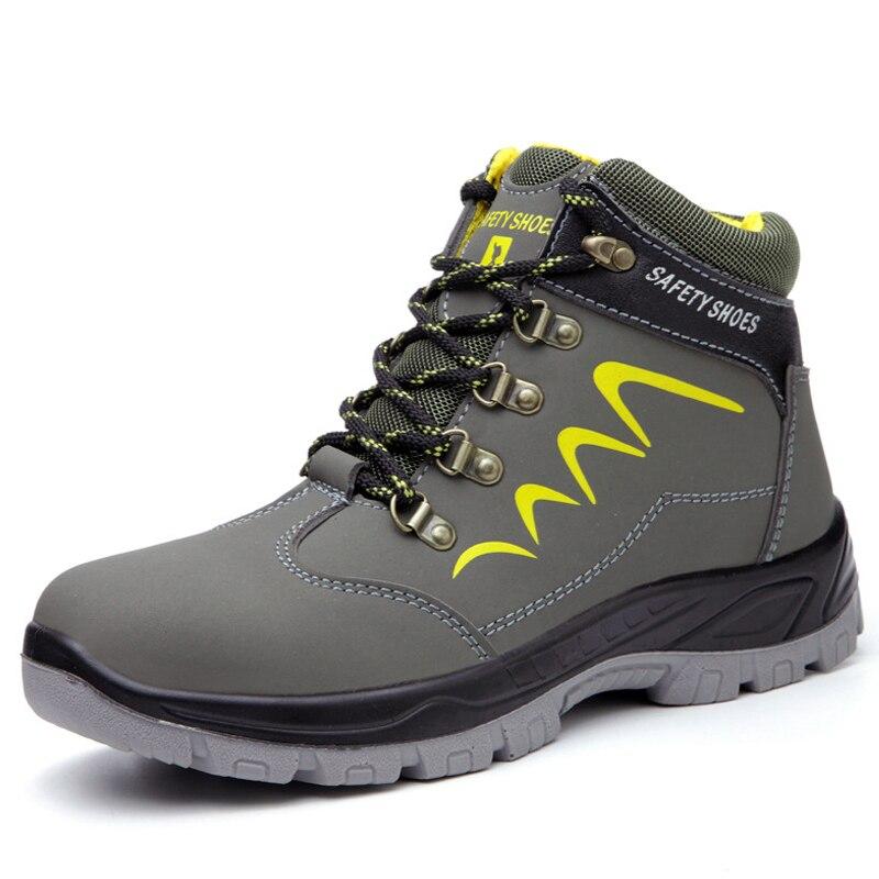 Sicherheit Ankle Schuhe Anti-smashing Stahl Kappe Kappe Stiefel Männer Bau Arbeit stiefel EB